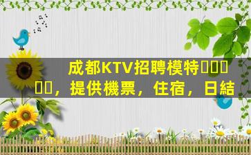 成都KTV招聘模特，提供機票，住宿，日結